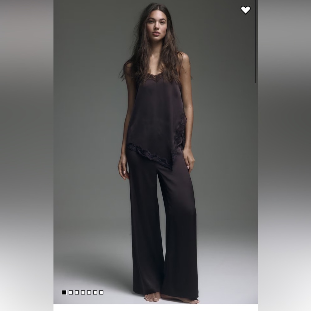 H&M Brown Lace Trim Camisole and Pants Set
